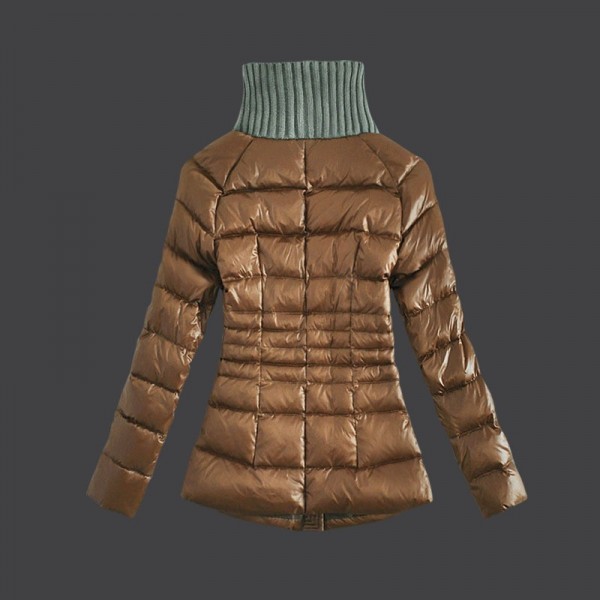 Moncler Donna Giù cappotto di lana Colla caffè uscita M1030